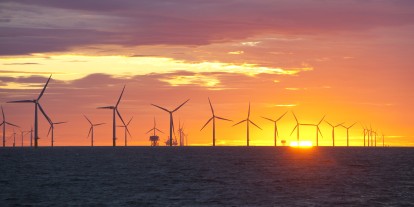 Wind turbine and sunset